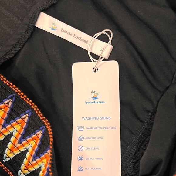 Beachsissi Chevron Crisscross Ruffled Midi Dress, NWT, XL - Picture 7 of 12